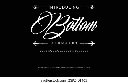 Tipo de letra del tatuaje vintage inferior. Fuente para los logotipos del estudio de tatuajes, marca de alcohol y muchos otros de estilo retro.