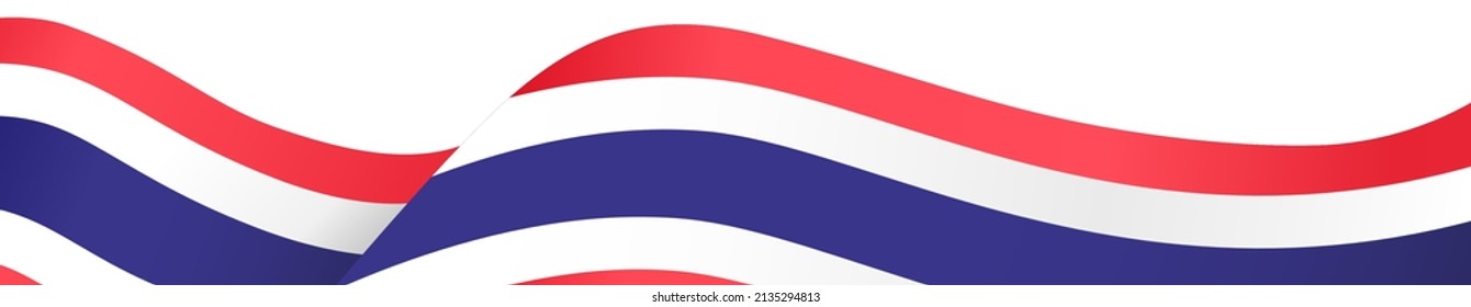 Bottom waving Thailand flag  isolated  on png or transparent background,Symbol of Thailand, template for banner,card,advertising ,promote,and business matching country poster, vector illustration