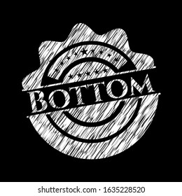 Bottom written on a chalkboard. Vector Illustration. Detailed.
