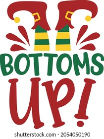 Bottoms up | Christmas Wine Party Saying