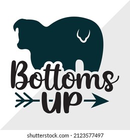 Bottoms Up printable vector illustration