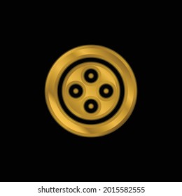 Botton gold plated metalic icon or logo vector