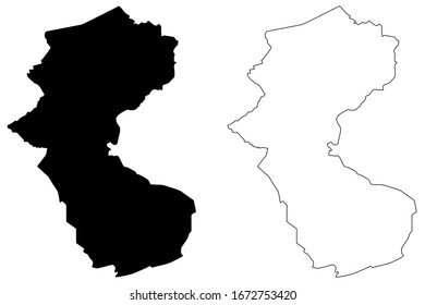 Bottrop City (Federal Republic of Germany, North Rhine-Westphalia) map vector illustration, scribble sketch City of Bottrop map