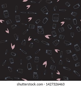 Botttles hand drawn seamless pattern for your design posters, textile, website