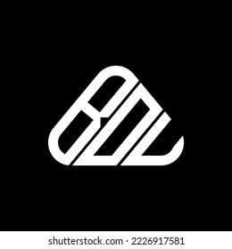 El logotipo de la letra BOU diseño creativo con gráfico vectorial, logotipo sencillo y moderno en forma de triángulo redondo.