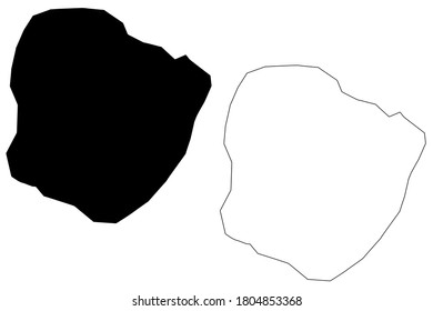Bouake City (Ivory Coast, Republic of Cote d'Ivoire, Vallee du Bandama District) map vector illustration, scribble sketch City of Bwake map