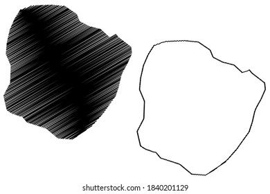 Bouake City (Ivory Coast, Republic of Cote d'Ivoire, Vallee du Bandama District) map vector illustration, scribble sketch City of Bwake map