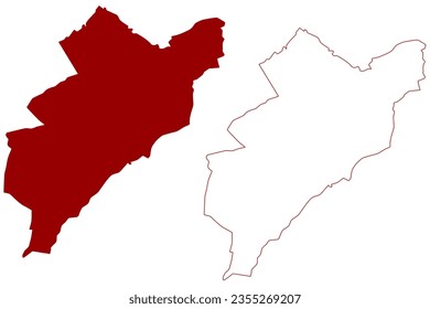 Bezirk Boudry (Schweiz, Schweizerische Eidgenossenschaft, Kanton Neuchâtel oder Neuchatel), Vektorgrafik-Vektorgrafik, Bezirk Boudry map