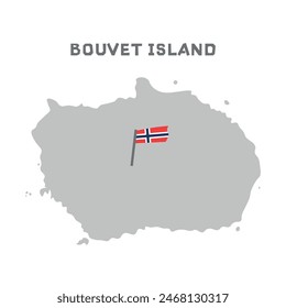 Ilustración del mapa del Vector de la isla de Bouet, silueta del mapa del país con la bandera dentro. Ilustración vectorial. Todos los países se pueden encontrar en mi Cartera