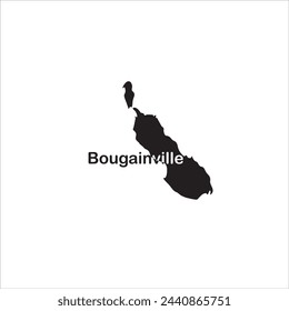 Bougainville Papua New Guinea map and black lettering design on white background svg