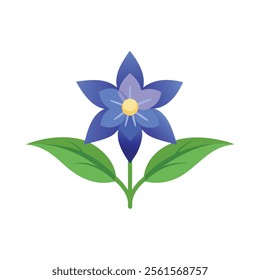 
Bougainvillea flower Continuous line art flat vector illustration on white background