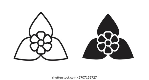 Bougainvillea-Symbol in schwarzem Strich, Vektordesign und flache, feste Version auf weißem Hintergrund