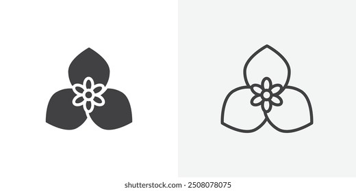 Bougainvillea icon in solid and outlined style
