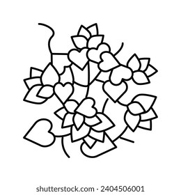 bougainvillea liana line icon vector. bougainvillea liana sign. isolated contour symbol black illustration