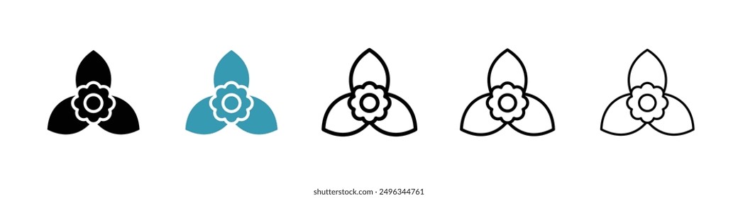 Conjunto de Vector de icono de línea Bougainvillea.