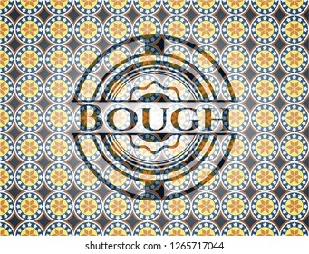 Bough arabesque style badge. arabic decoration.