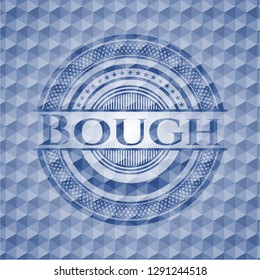 Bough blue emblem with geometric background.