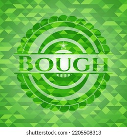 Bough green emblem. Mosaic background. Vector Illustration. Detailed. 
