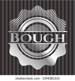 Bough silvery shiny emblem. Vector Illustration. Mosaic.