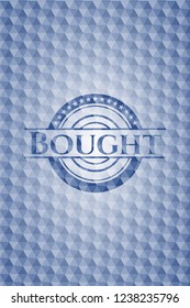 Bought blue badge with geometric pattern background.