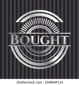Bought silver emblem or badge. Vector Illustration. Mosaic.