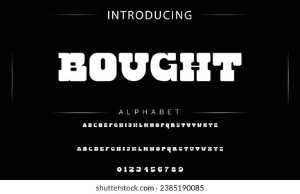 Bought Vintage decorative font. Lettering design in retro style with label. Perfect for alcohol labels, logos, shops and many other.
