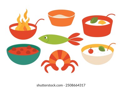 Bouillabaisse Cor Arte mostrando guisado frutos do mar saudável com ervas frescas