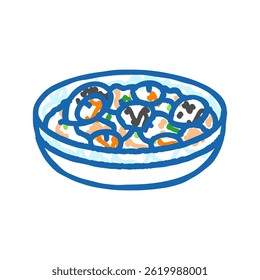 bouillabaisse cozinha francesa ícone doodle esboço vetor. sinal de cozinha francesa bouillabaisse. ilustração de símbolo isolado