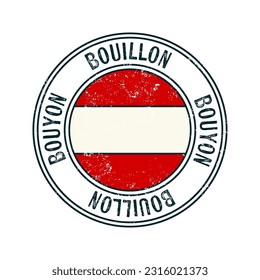 Bouillon, Belgium city vector grunge rubber stamp over white background