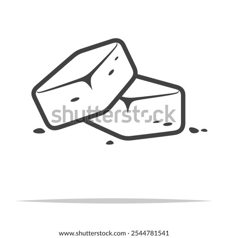 Bouillon cubes outline icon transparent vector isolated