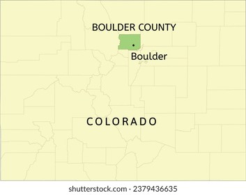 Boulder County and city of Boulder location on Colorado state map