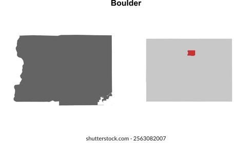 Boulder County (Colorado) blank outline map set