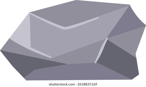 Boulder Rock Vector Illustration. Natural Stone. Isolated on White Background.