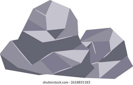 Ilustración vectorial de Rock de roca. Piedra natural. Aislado sobre fondo blanco.
