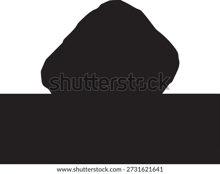 Boulder silhouette icon on platform