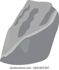 Boulder Stone Cartoon. Isolated on White Background. Vector Illustration.