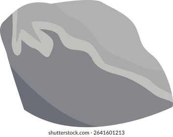 Boulder Stone Cartoon. Isolated on White Background. Vector Illustration.