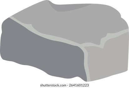 Boulder Stone Cartoon. Isolated on White Background. Vector Illustration.