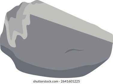 Boulder Stone Cartoon. Isolated on White Background. Vector Illustration.