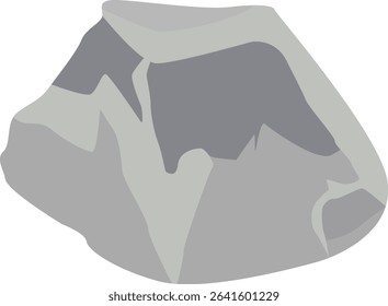 Boulder Stone Cartoon. Isolated on White Background. Vector Illustration.