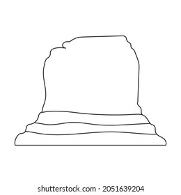 Boulder of western vector icon.Outline vector icon isolated on white background boulder of western .