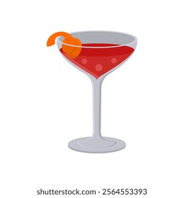 Boulevardier Cocktail, Cocktails Vector illustration, Isolated