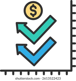 Bounce Back Outline Filled Style Icon