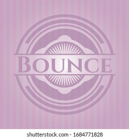 Bounce badge with pink background. Vector Illustration. Detailed.