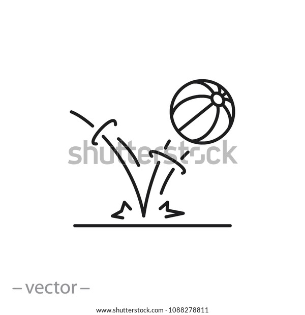 bounce\
ball icon, line sign - vector illustration\
eps10