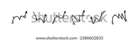 Bounce effect arrows set. Manga and comic stile design elements. Soccer, football, tennis, basketball ball jump trajectory. Motion expression [[stock_photo]] © 