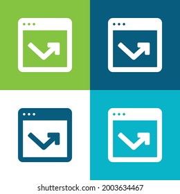 Borde plano de cuatro colores conjunto de iconos mínimo