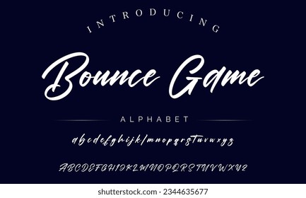 Bounce Game Hand drawn vector alphabet. Script font. Isolated letters written with marker, ink. Calligraphy, lettering.