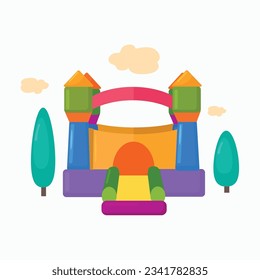 Bounce house cartoon vector illustration