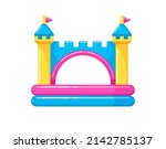 Bounce house, kiddie inflatable swimming pool. Children